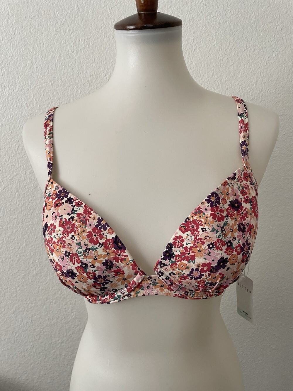 Jette Swim T-Shirt Bikini Top Multicolor Floral Swimwear Summer
